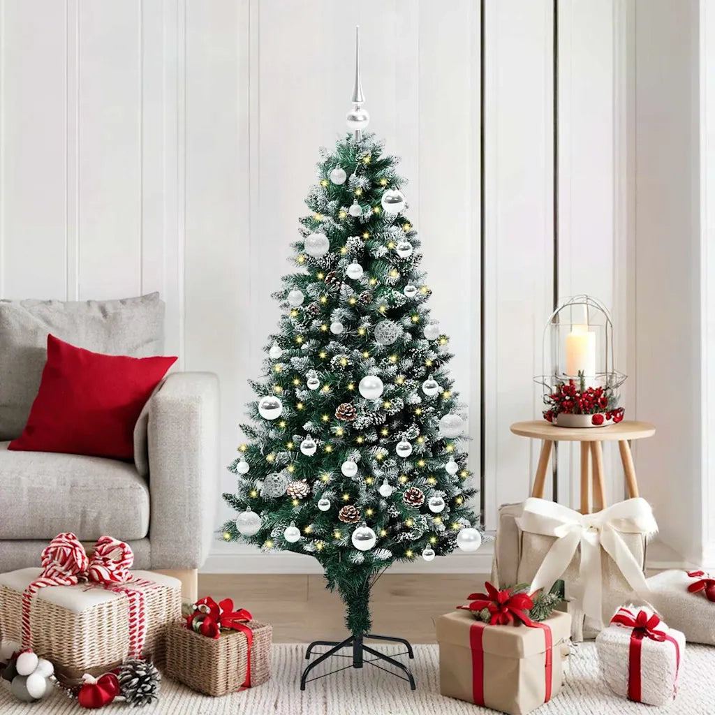 Albero di Natale artificiale con 150 LED Verde 150 cm 3396256