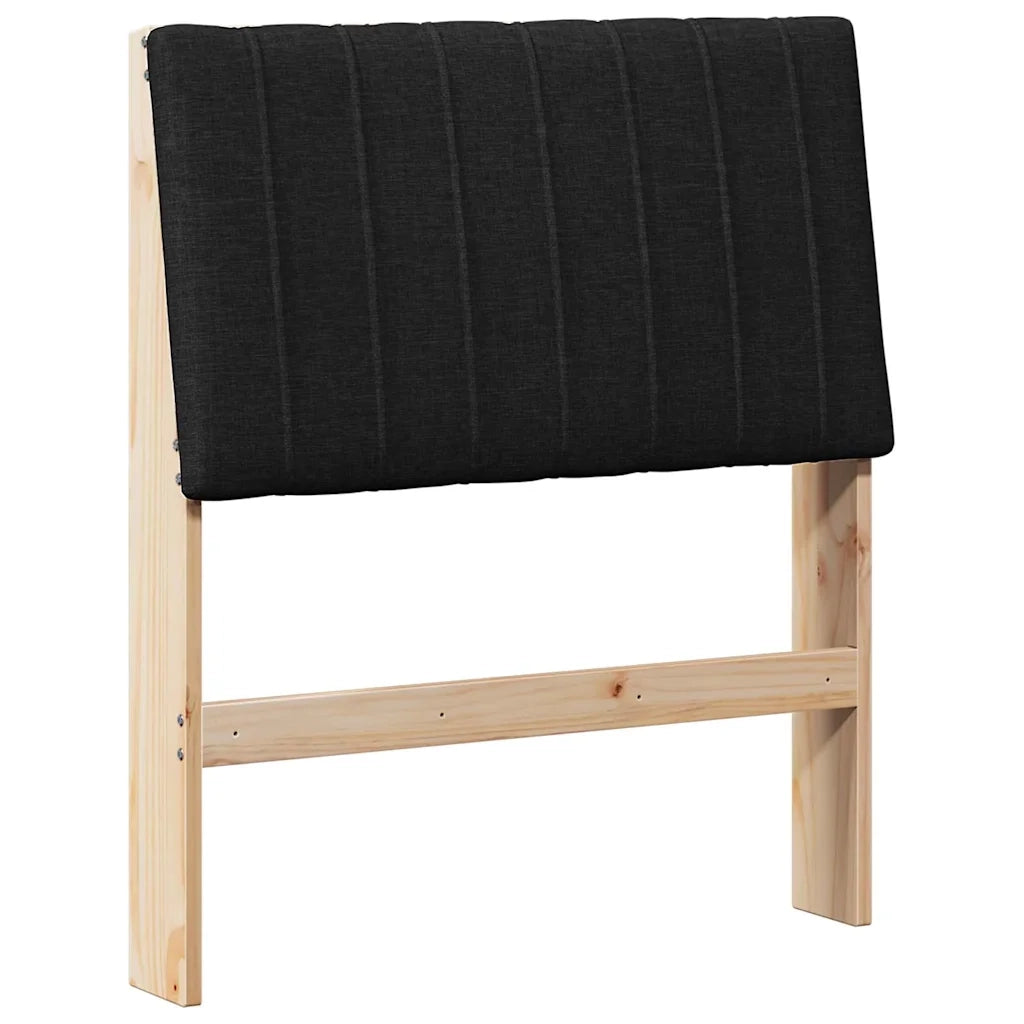 Testiera | Testata imbottita Nero 75 cm Pino massello