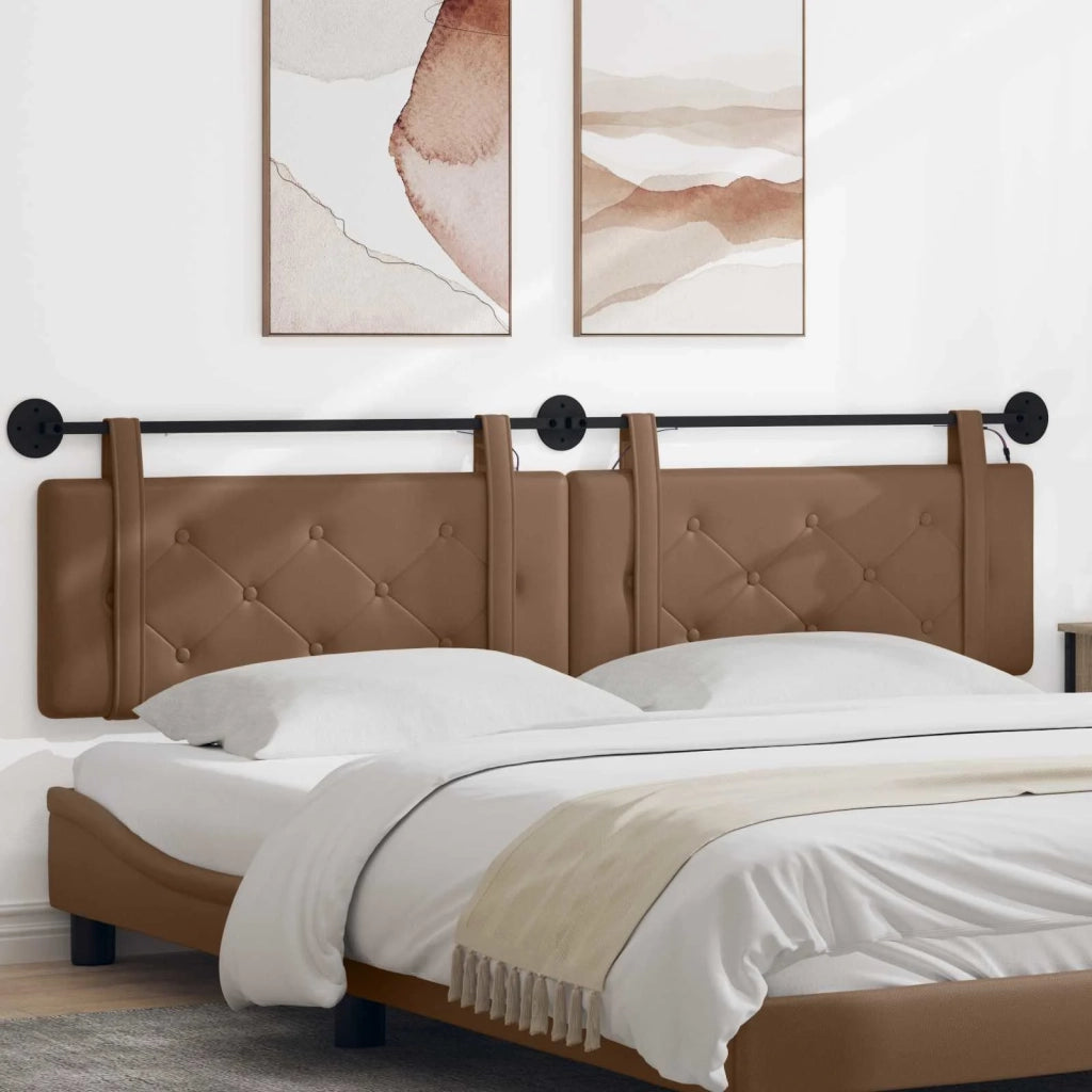 Testiera sospesa Con luce LED Cappuccino Similpelle 3424265