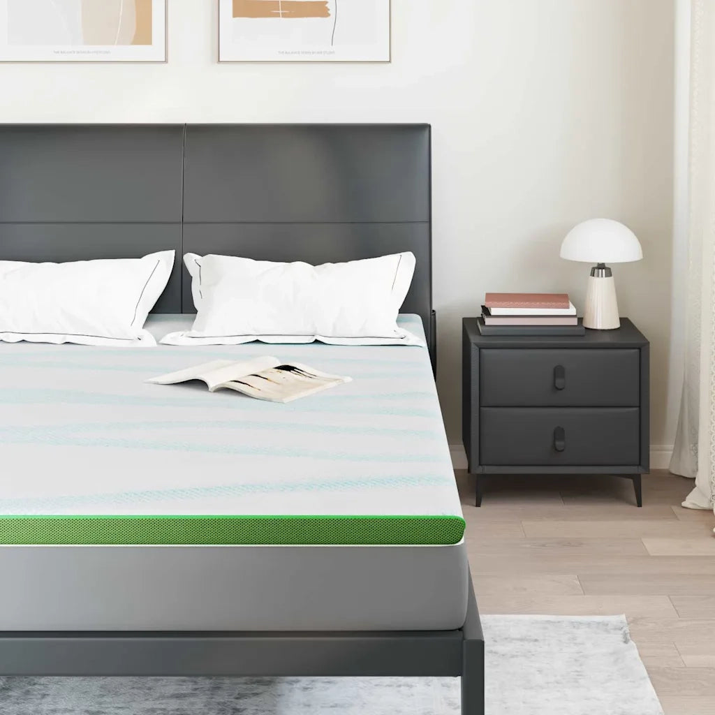 Topper per materasso Bianco e Verde 140 x 200 cm CFW3956755