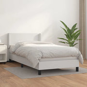 Giroletto a Molle con Materasso-Struttura Letto Bianco 90x190 cm in Similpelle 499990