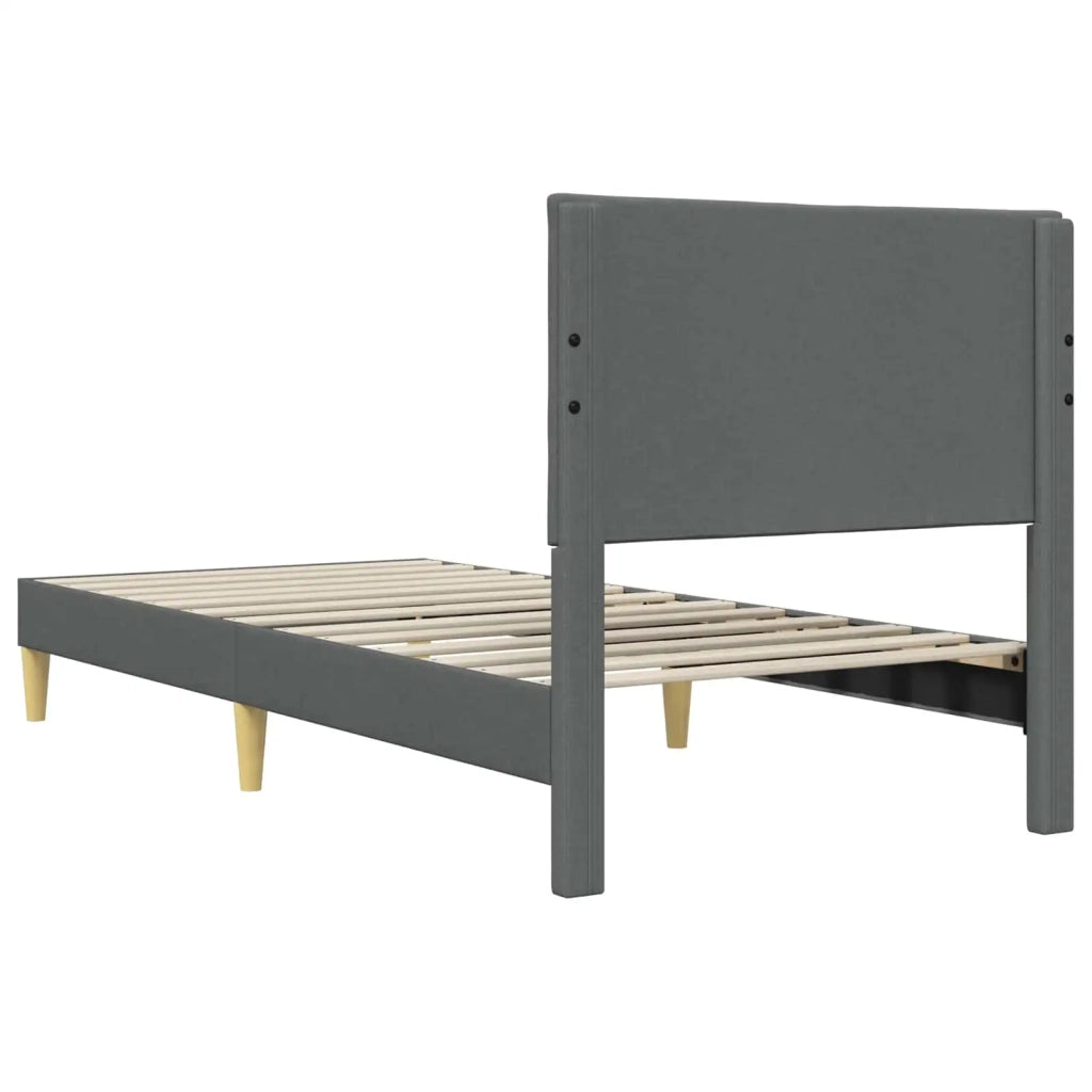 Letto singolo | Letto per adulti | Struttura del letto Grigio Scuro 90 x 200 cm Tessuto