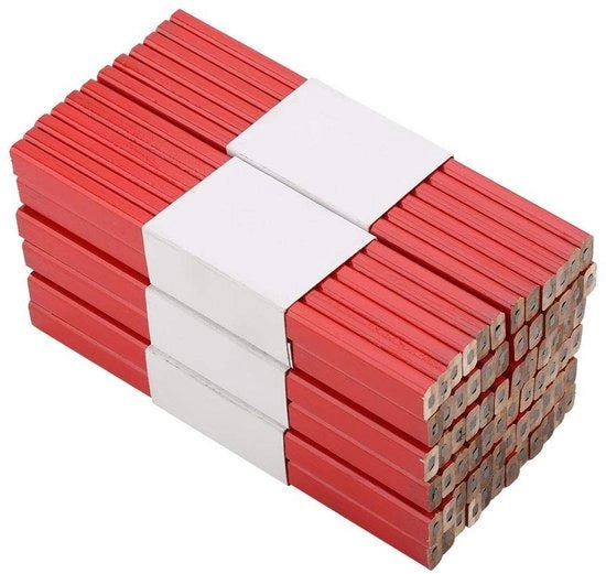 Pitture a matita professionale a forma di ottagono in legno - 72 pezzi - 175 mm di lunghezza - durature - colore rosso acceso - matite per segnalare