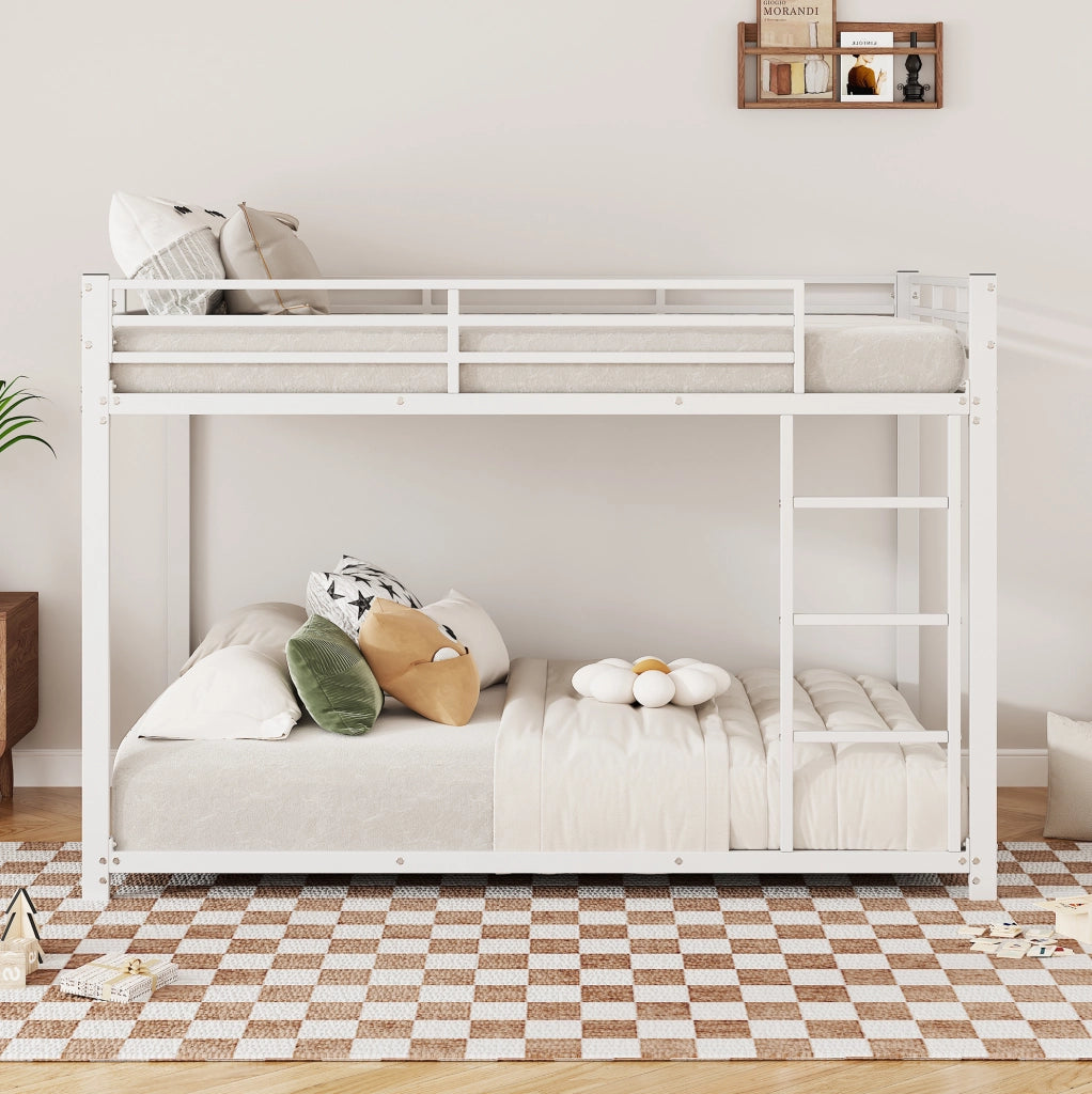 Letto a castello in metallo bianco 140 x 200 cm
