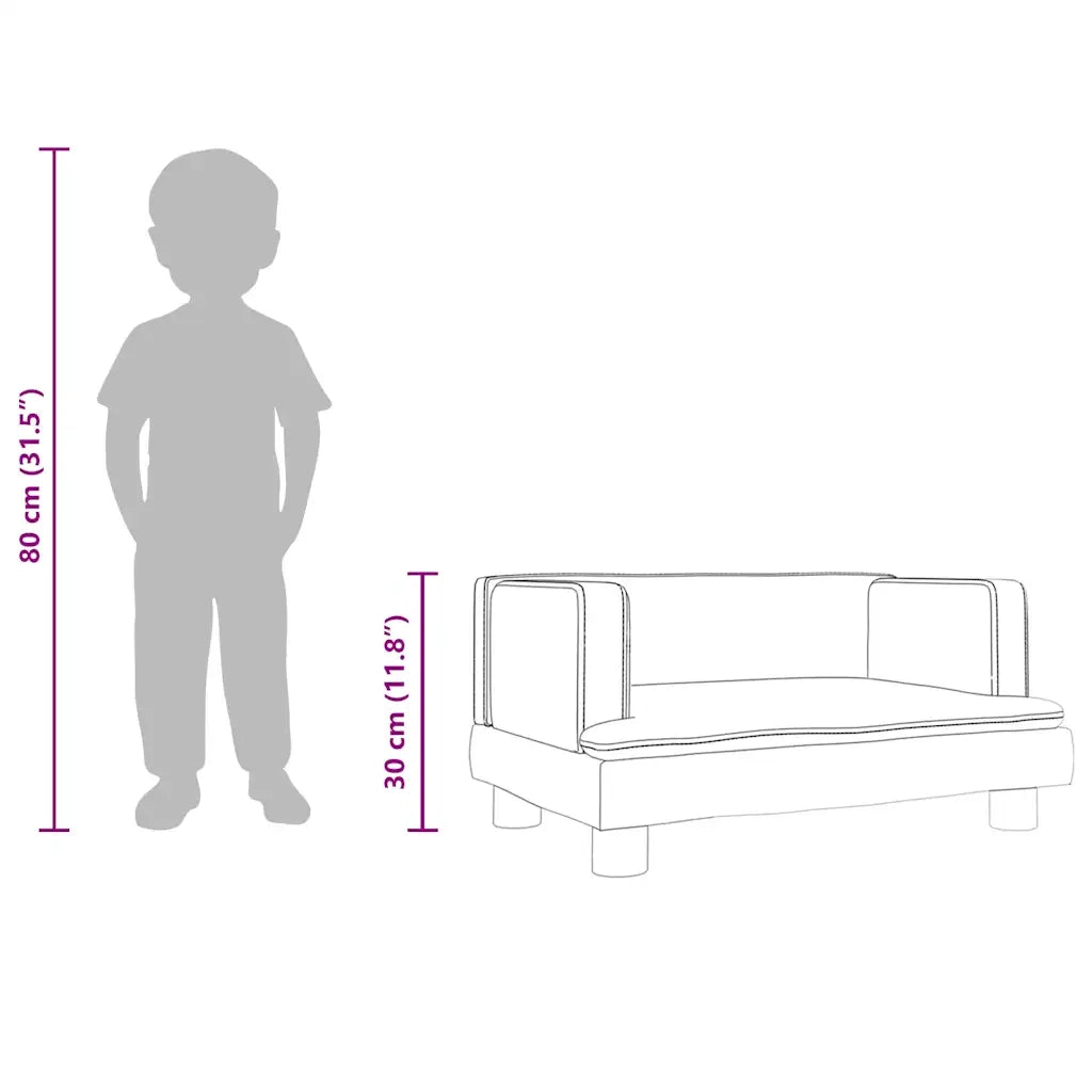 Divano per Bambini-Sofa-Divanetto Cappuccino 60x40x30 cm in Similpelle