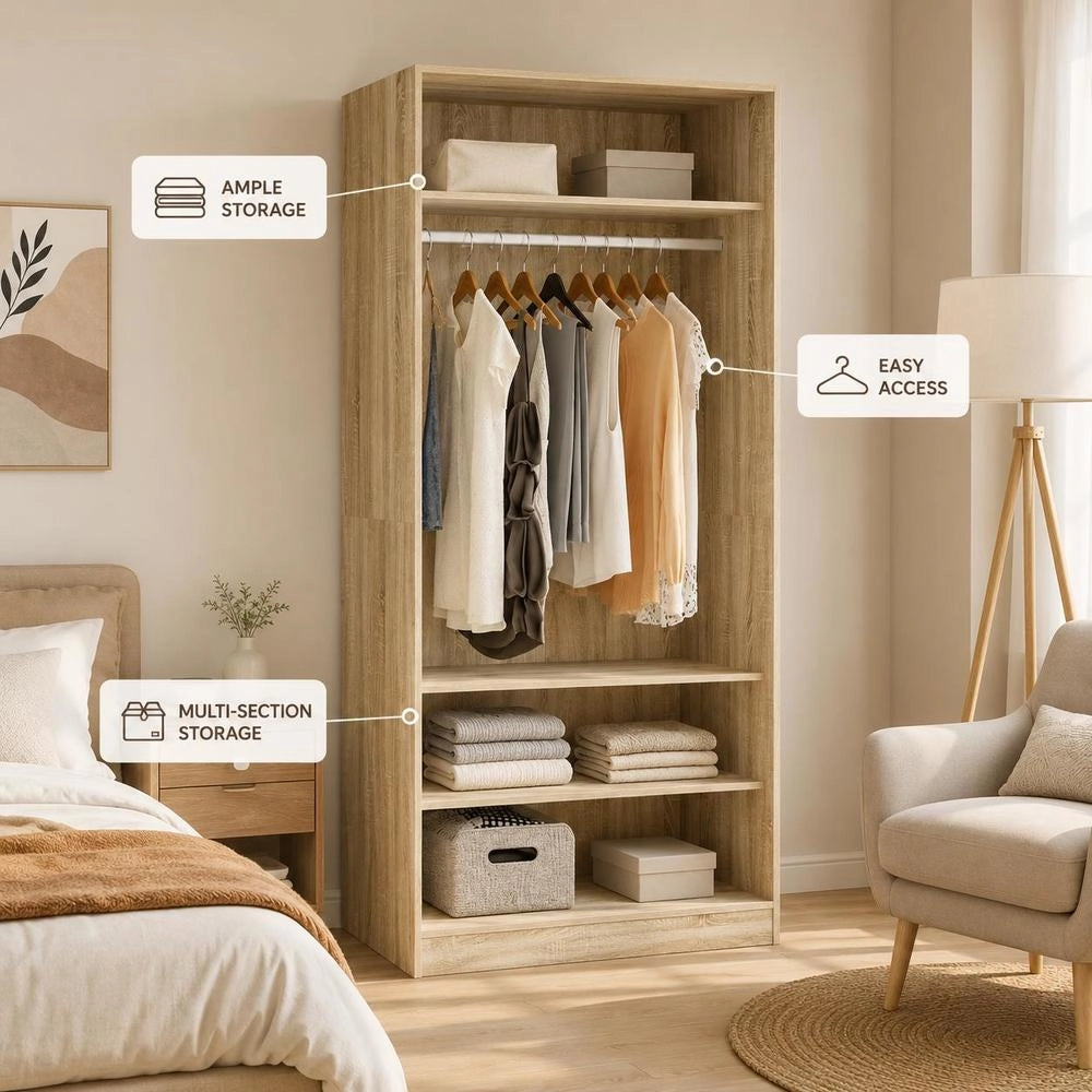 Wardrobe Sonoma Oak 100x50x200 Cm Wood-based Material