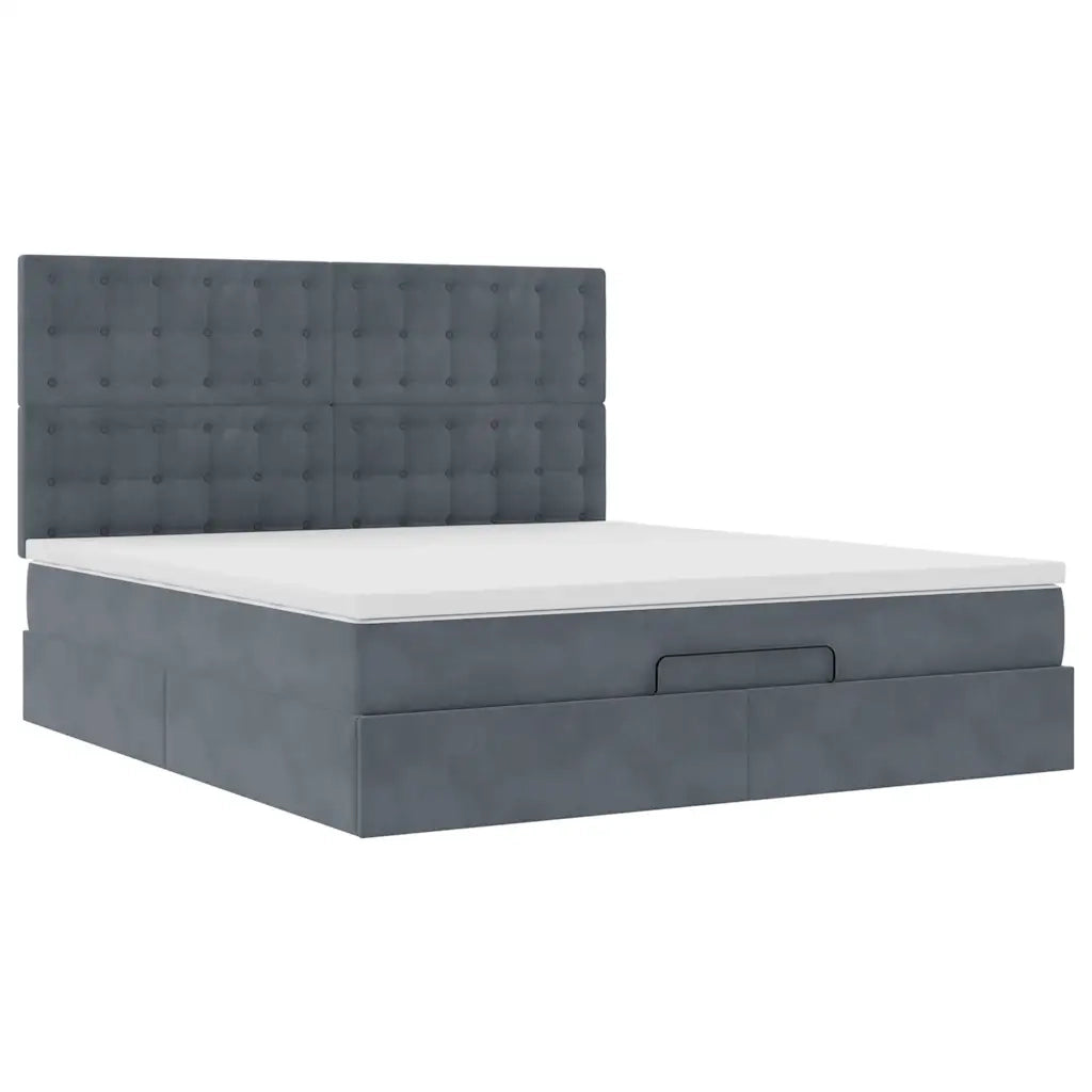 Struttura Letto Pouf con Materassi 180x200 cm Velluto 3314481