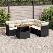 Set Divani da Giardino con Cuscini 7pz Nero Polyrattan 3326933