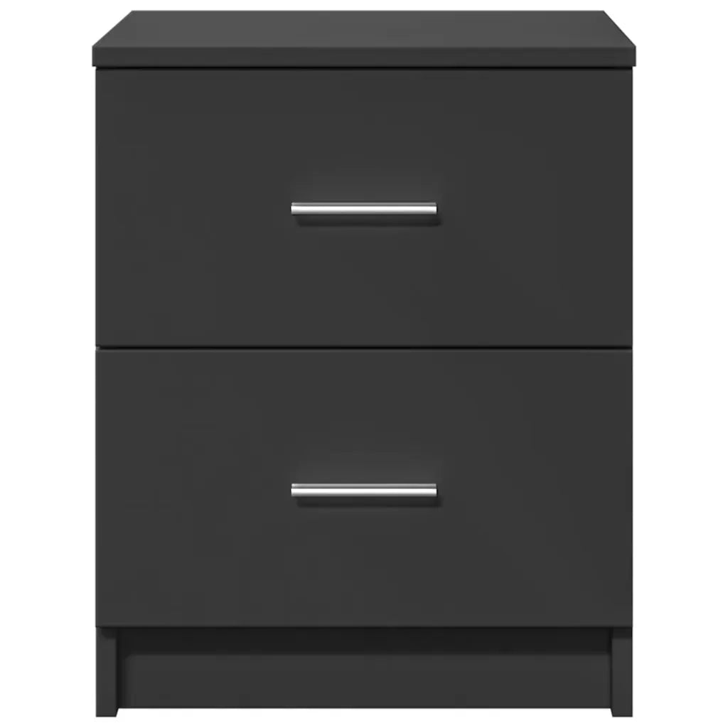 Comodino con 2 Cassetti Nero 40x36x50 cm 858787