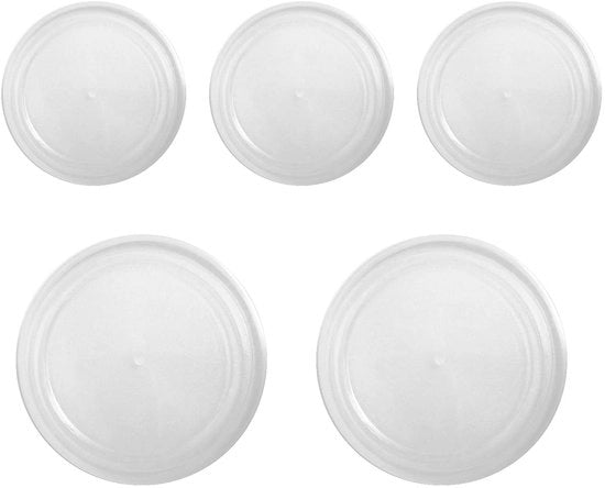 Detersivi per contenitori 5 pezzi - Coperture universali per contenitore - Coperture trasparenti - Resistenti alle abrasioni - Riciclabili - Sicurezza alimentare - Coperture per contenitori alimentari