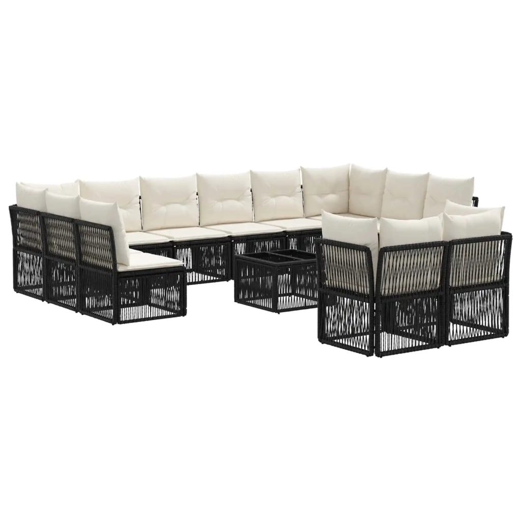 Set Divano da Giardino 13 pz Nero polyrattan 3434401