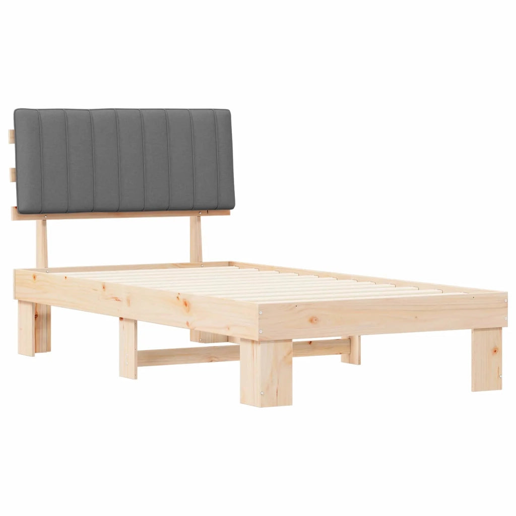 Letto con Testiera Rivestita Grigio chiaro 100 x 200 cm