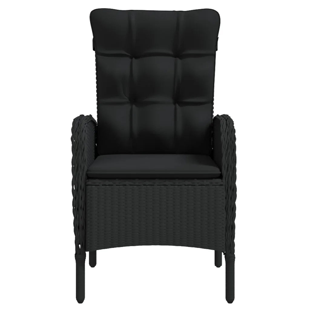 Set da Pranzo da Giardino 5 pz con Cuscini Nero 3099355