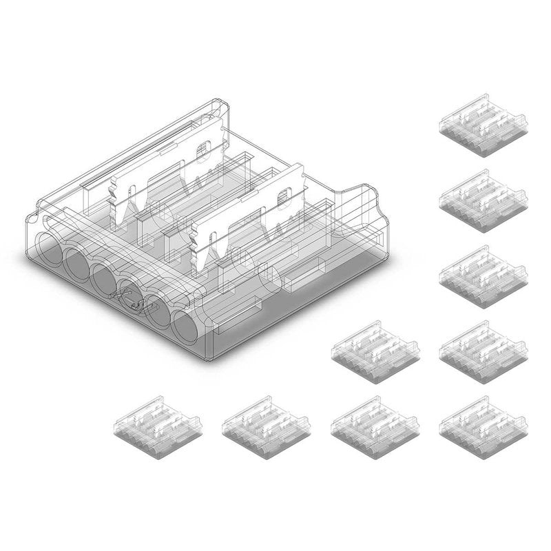 10 Pezzi Connettore Rapido 12mm Monocolore per Striscia LED Senza Saldatura