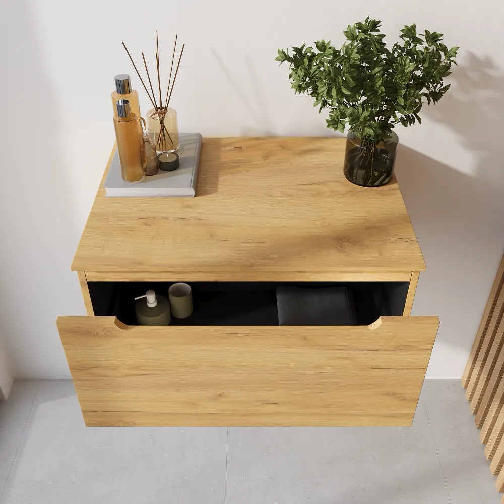 Cassettone scorrevole 60cm rovere chiaro chiusura soft-close | Bako