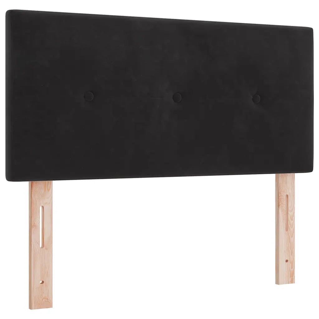 Letto a Sorgente LED con materasso Nero 90 x 200 cm Velluto