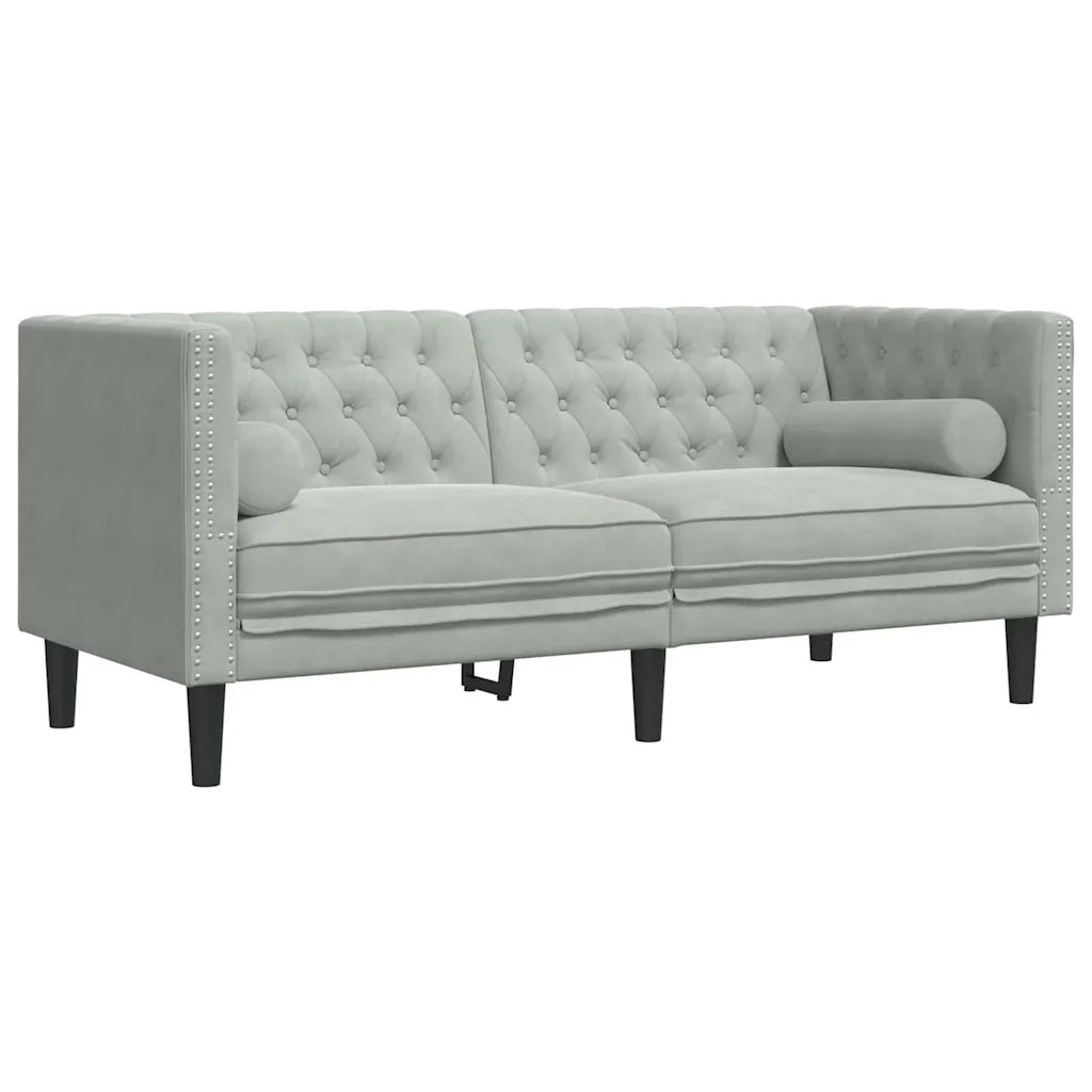 Divano per Soggiorno 2 pcs Grigio chiaro 194 x 74,5 x 70,5 cm