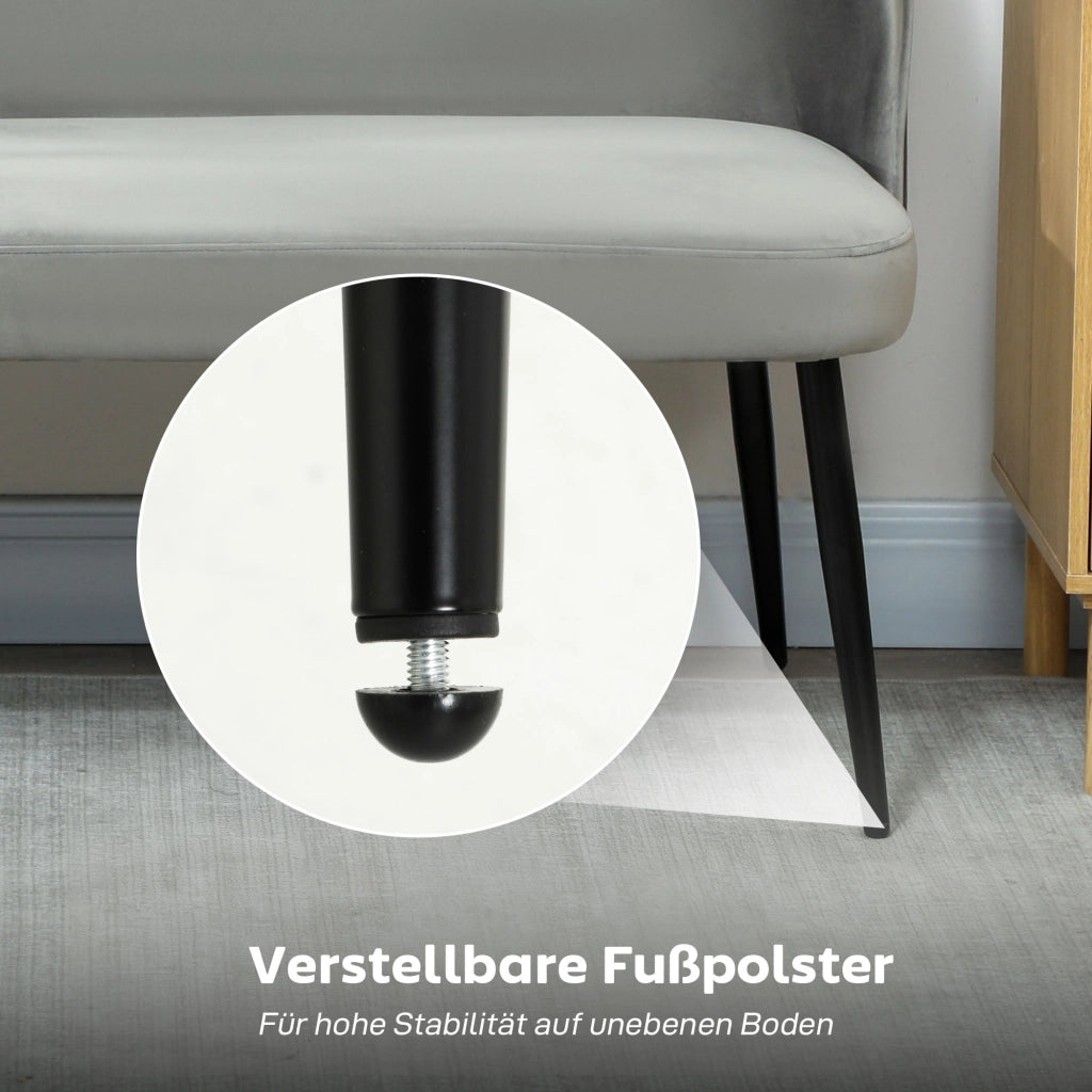 Divano 2 posti ¨C Minimal ¨C tessuto grigio, metallo e legno