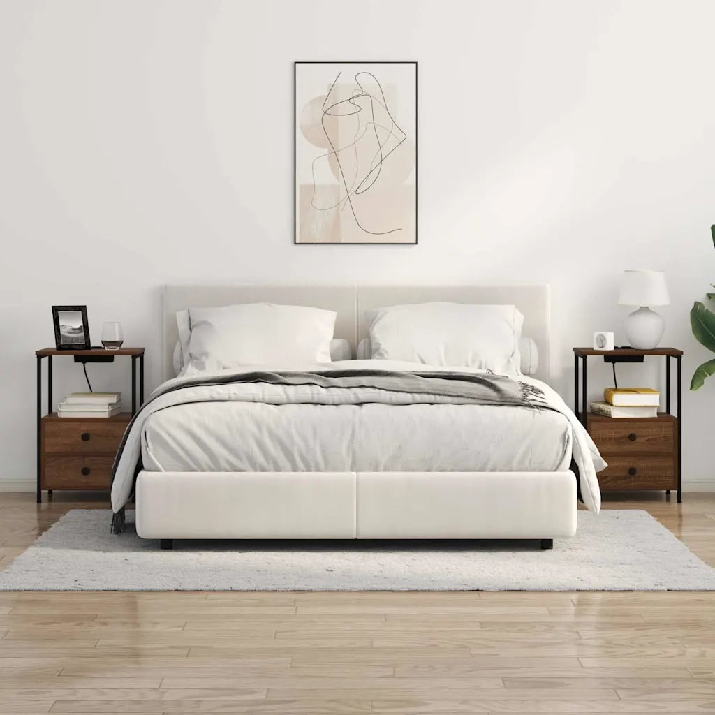 Set di 2 Comodini | Armadio da Notte | Mobiletto da notte Rovere Marrone 40 x 31 x 60 cm
