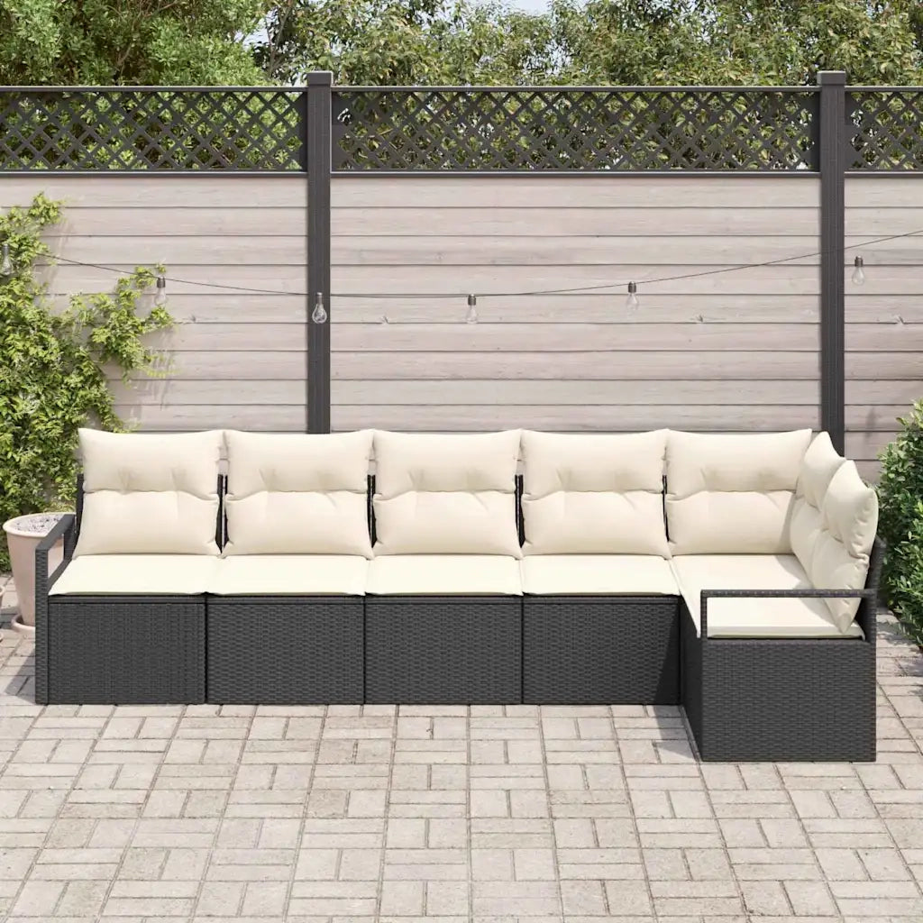 Set di divani 6 pcs Nero polyrattan 3346397