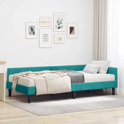 Struttura Letto Angolare con Materasso 2 pz-Giroletto con materasso Turchese Velluto 315365