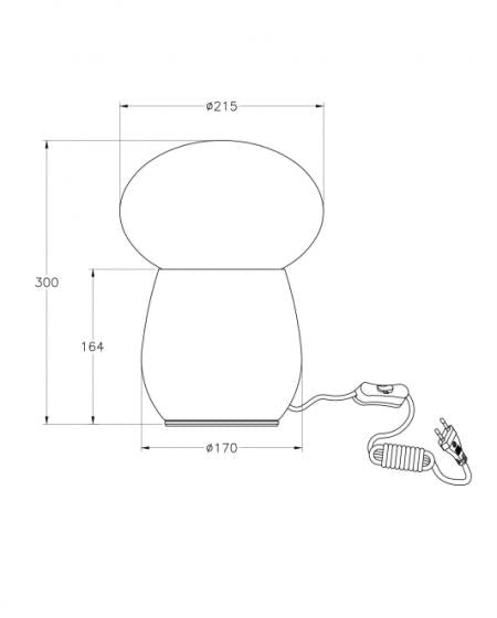 Lampada da tavolo Freddy in vetro soffiato Ambra, attacco E27 40W, interruttore integrato, design elegante e moderno - Freddy Collection