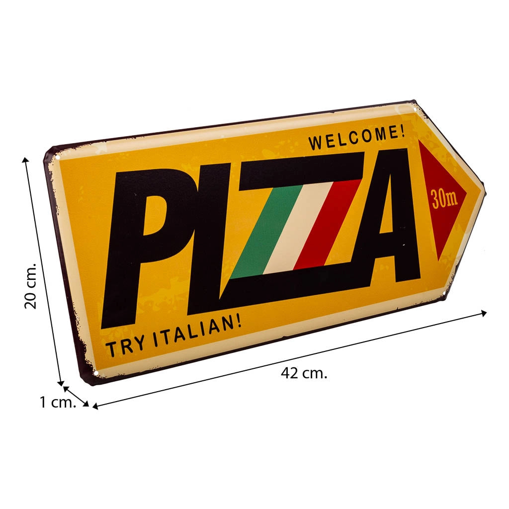 Targa in metallo giallo 20x42x1h
