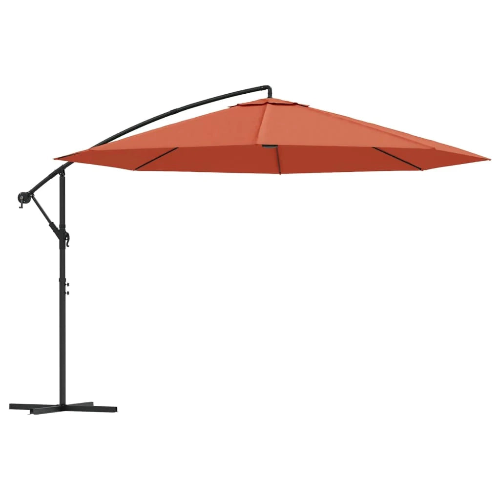 Ombrellone da giardino a sbalzo con palo in alluminio color terracotta da 350 cm 02_0008606