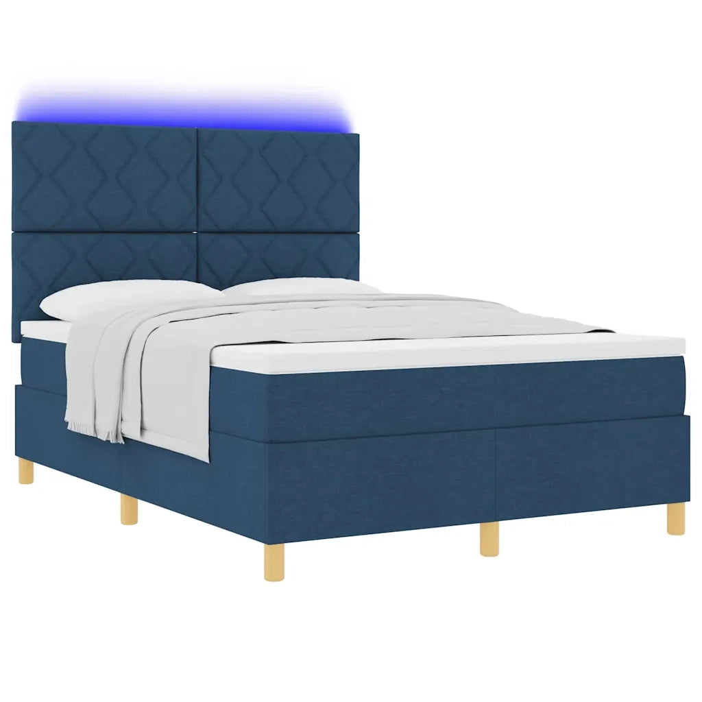 Letto a molle con materasso Blu 140 x 190 cm Tessuto 3343179