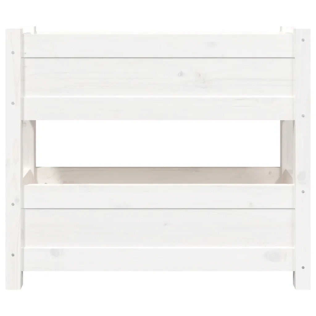Fioriera Bianca 77x25x66 cm in Legno Massello di Pino 823942