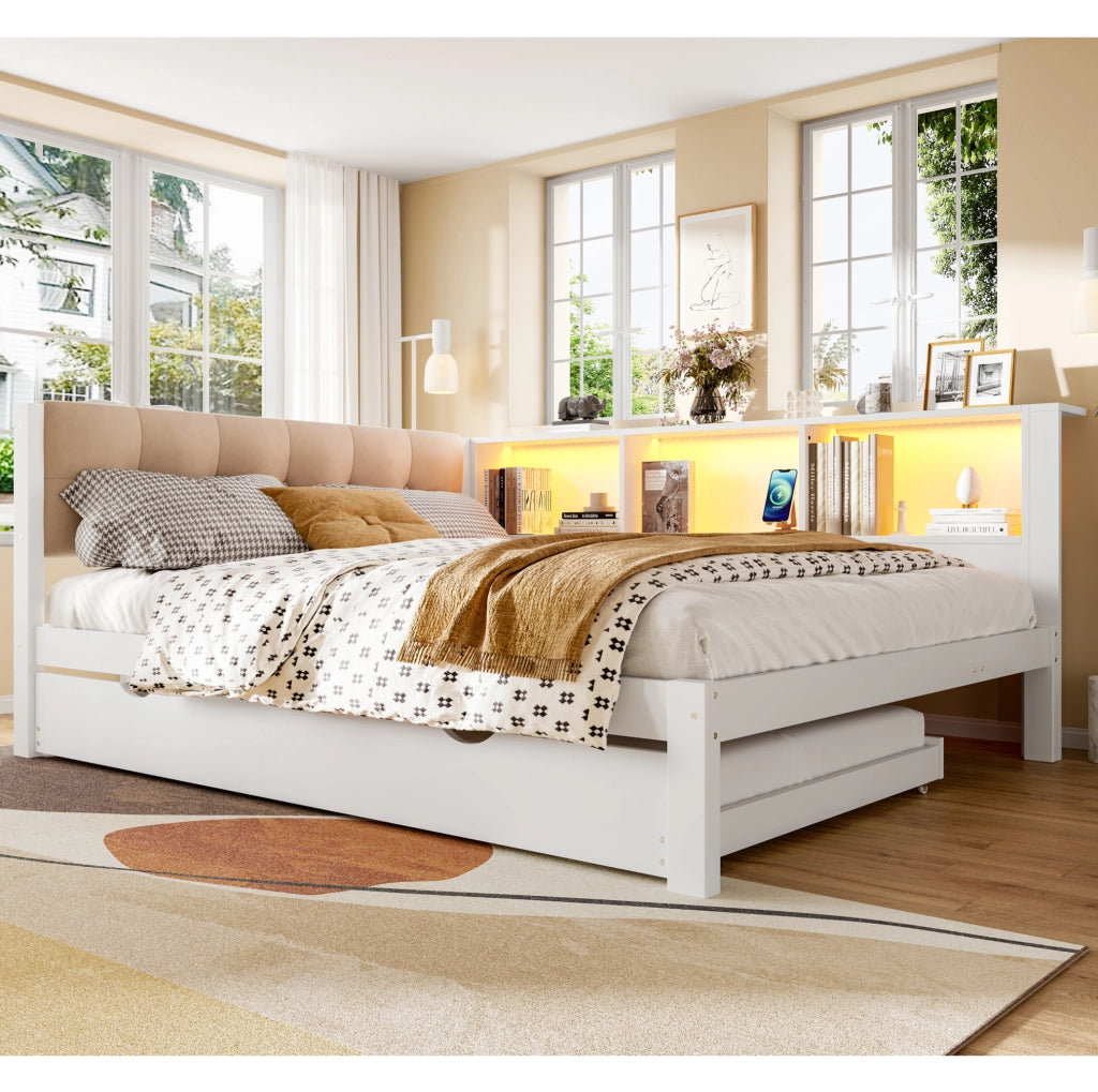 LETTO Estraibile 140x200 cm Legno di pino Bianco