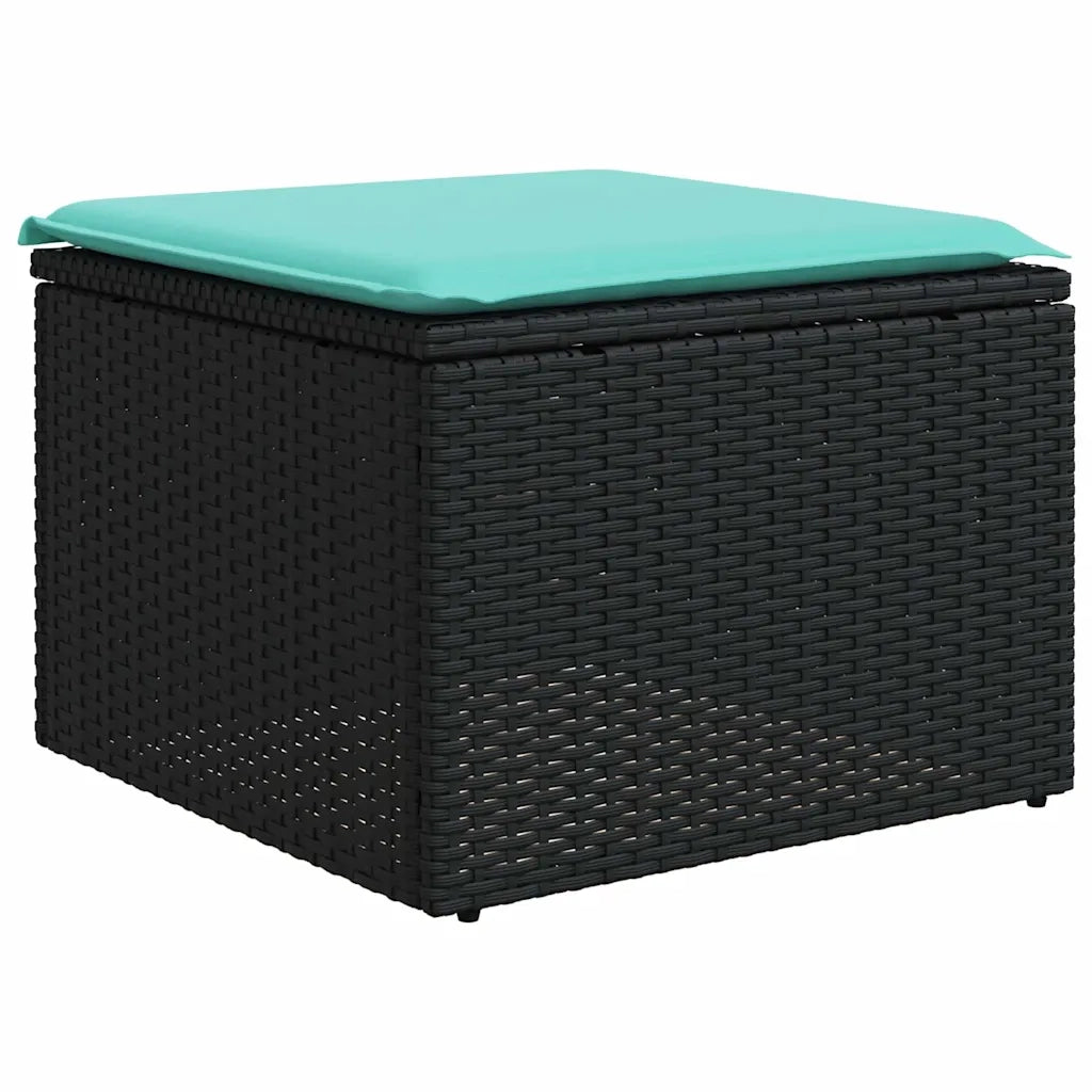 Set Divani da Giardino 8 pz con Cuscini Nero in Polyrattan 3226246