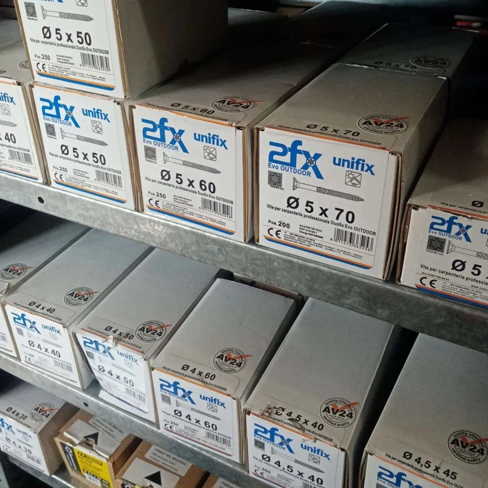 Vite per legno 4,5x60mm - 25 unità 2fx duofix evo outdoor impronta torx
