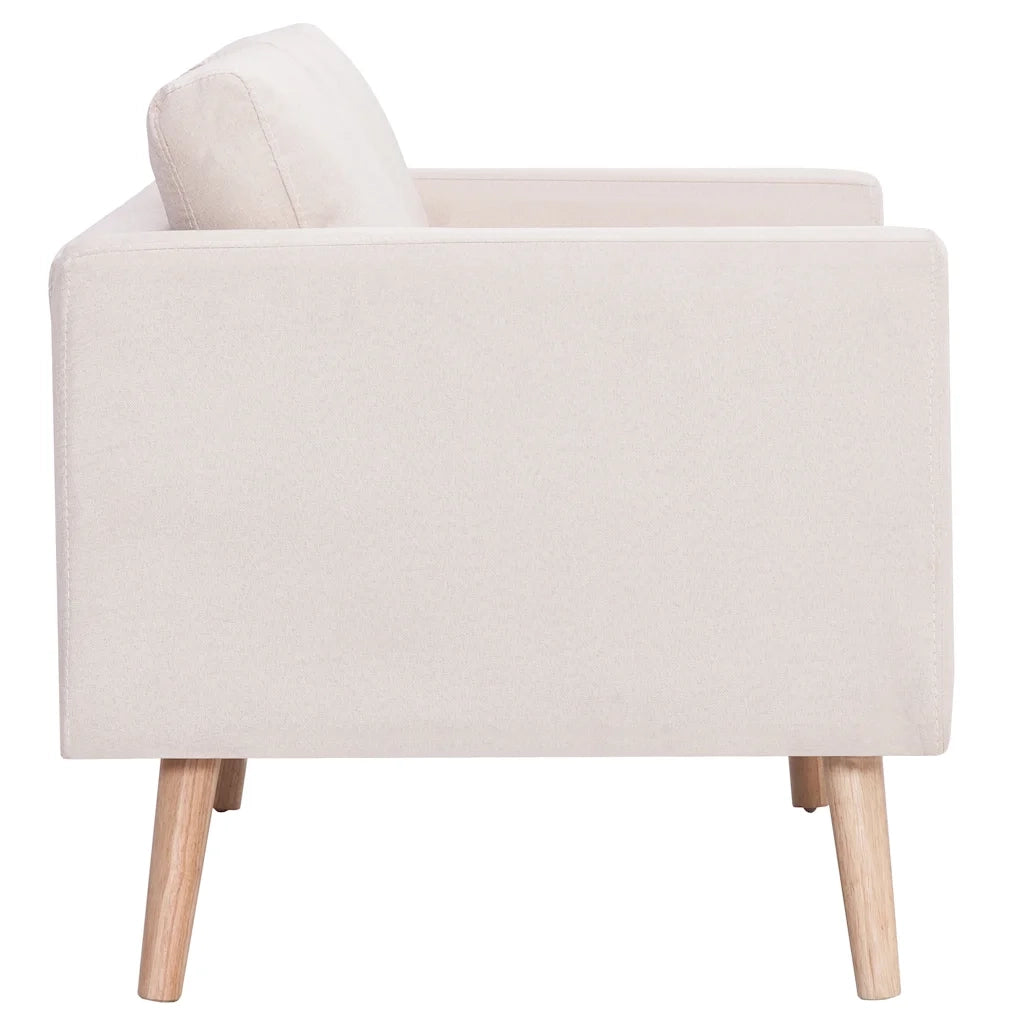Divano a 3 Posti in Tessuto Crema