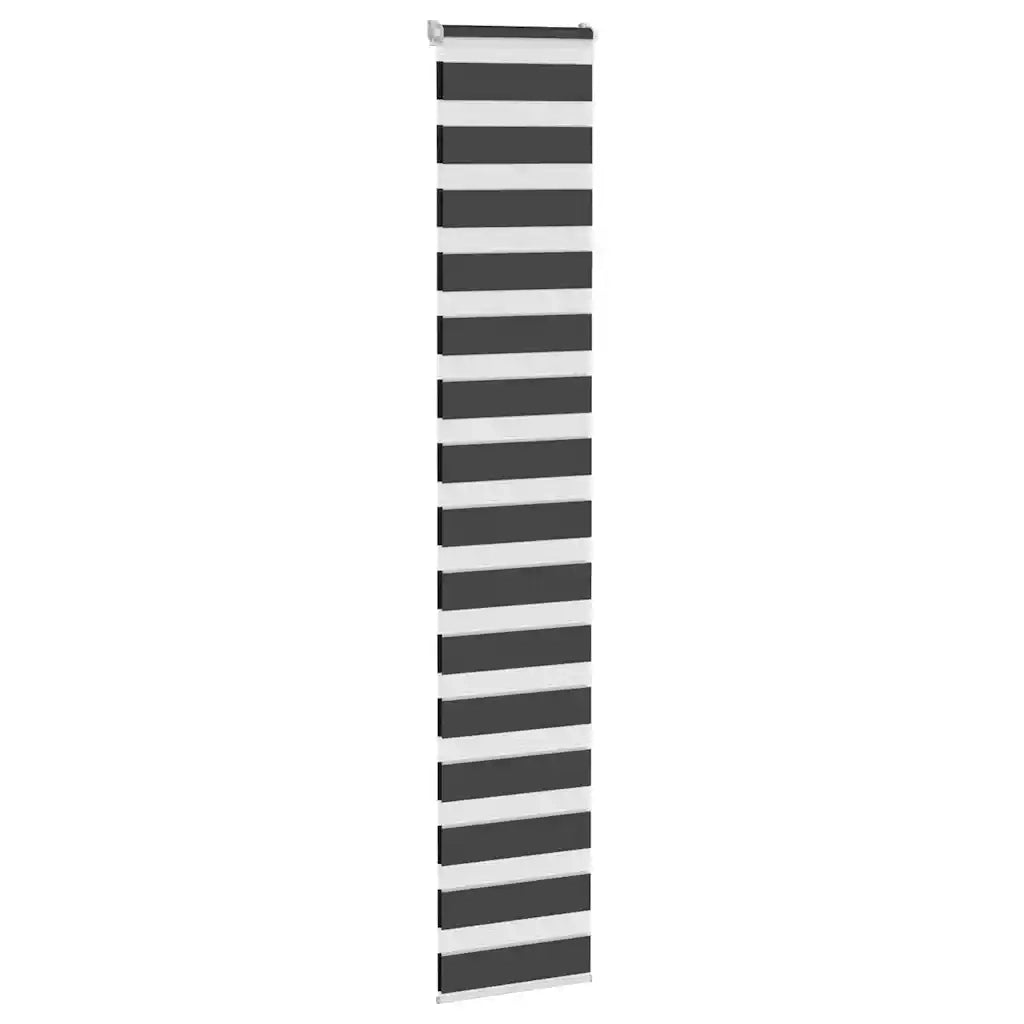 Tenda a Rullo Zebra Nero-Tenda avvolgibile Larghezza Tessuto 35,9 cm Poliestere 386295
