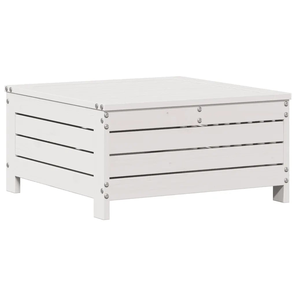 Set Salotto Giardino 5pz con Cuscini Bianco Legno Massello Pino