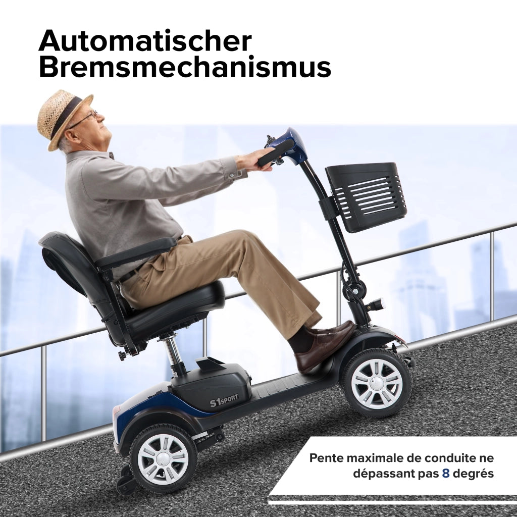 Scooter elettrico con motore da 300 W; sedile girevole e batteria rimovibile; blu; 104 × 51 × 95 cm