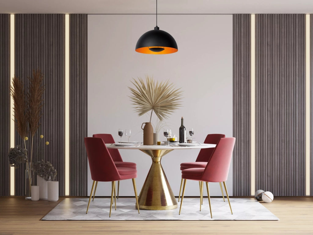 Lampada a sospensione Lucide Siemon nera oro E27 Ø40