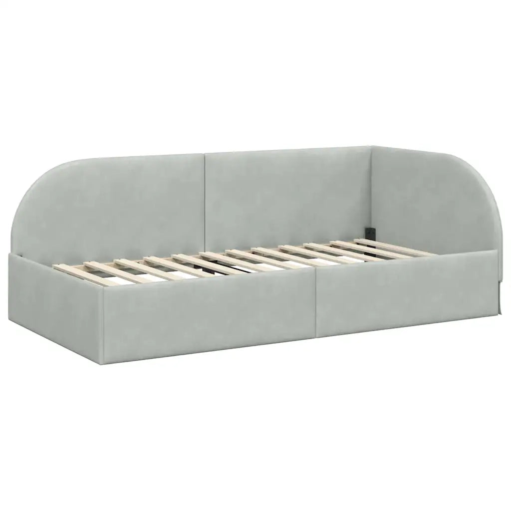 Cornice del letto ad angolo Grigio chiaro 90 cm x 190 cm