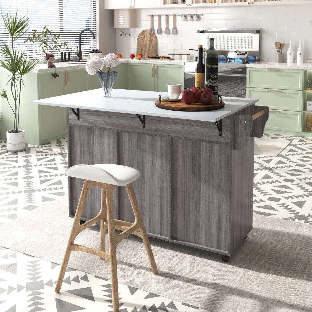 Carrello da cucina con piano estensibile; 2 cassetti; ripiani regolabili; ruote e gambe in legno