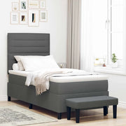 Letto a molle con materasso Grigio scuro 90 x 200 cm Tessuto