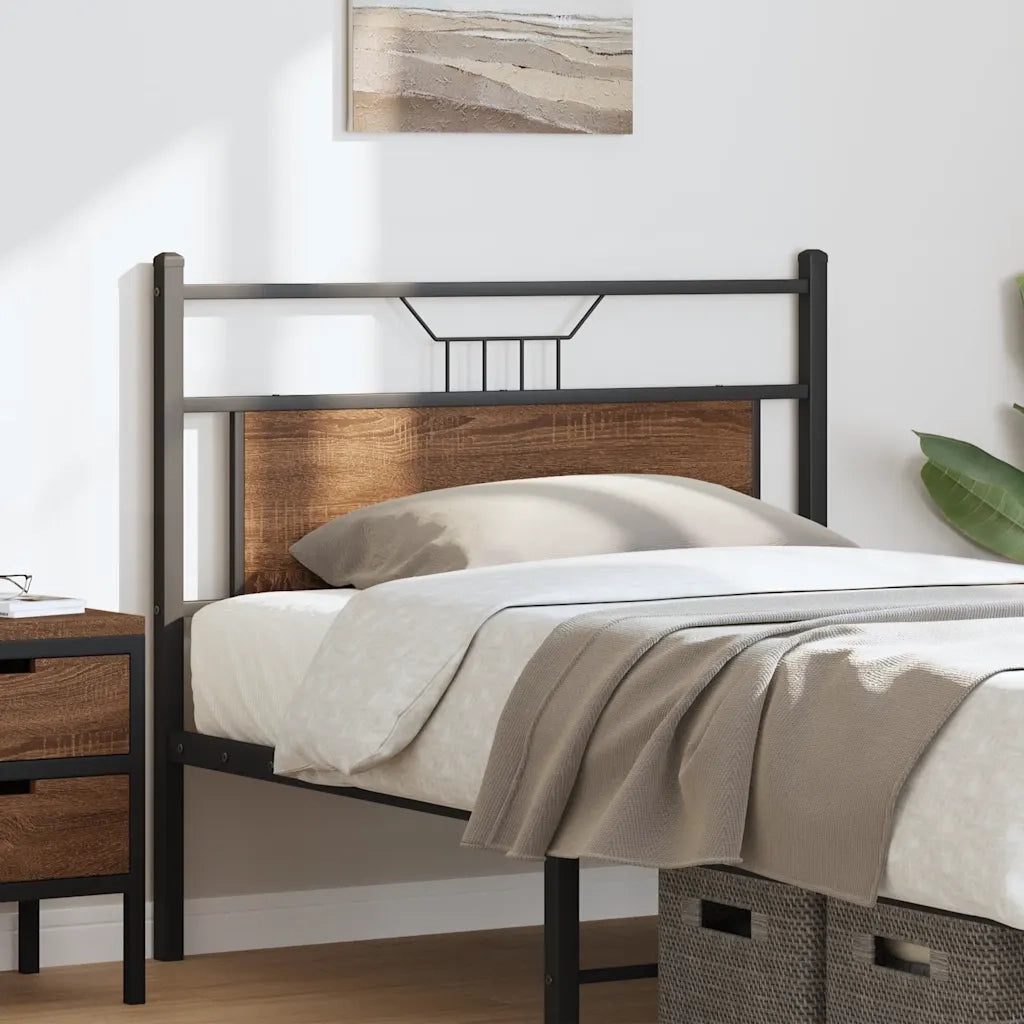Testiera di Ricambio Rovere Marrone 100 cm in Legno Multistrato e Acciaio 4106870