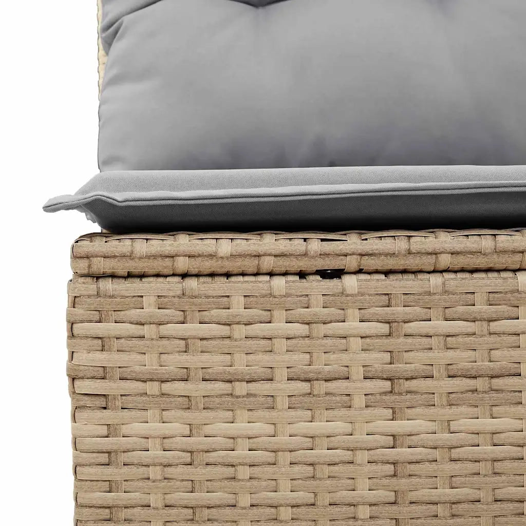 Set Divano da Giardino con archiviazione 4 pcs Beige polyrattan
