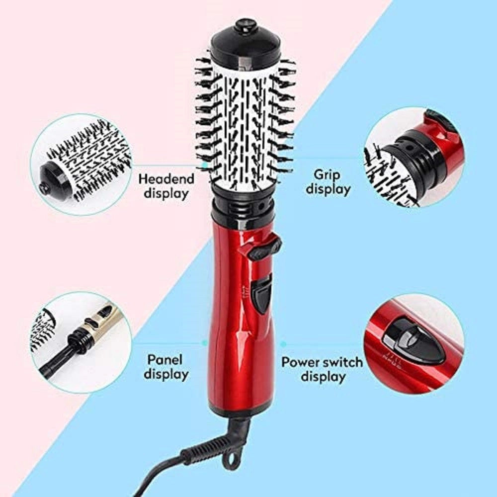 Trade Shop - Pettine Arricciacapelli Elettrico Rotante 2in1 Asciugacapelli Spazzola 3 Livelli -