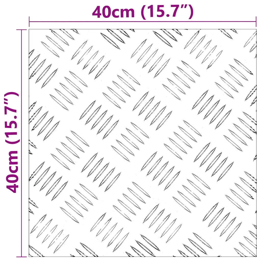 Gradini per Scale Quadrato 2 pz | Tappetini per scale autoadesivi Argento 40 x 40 cm Alluminio