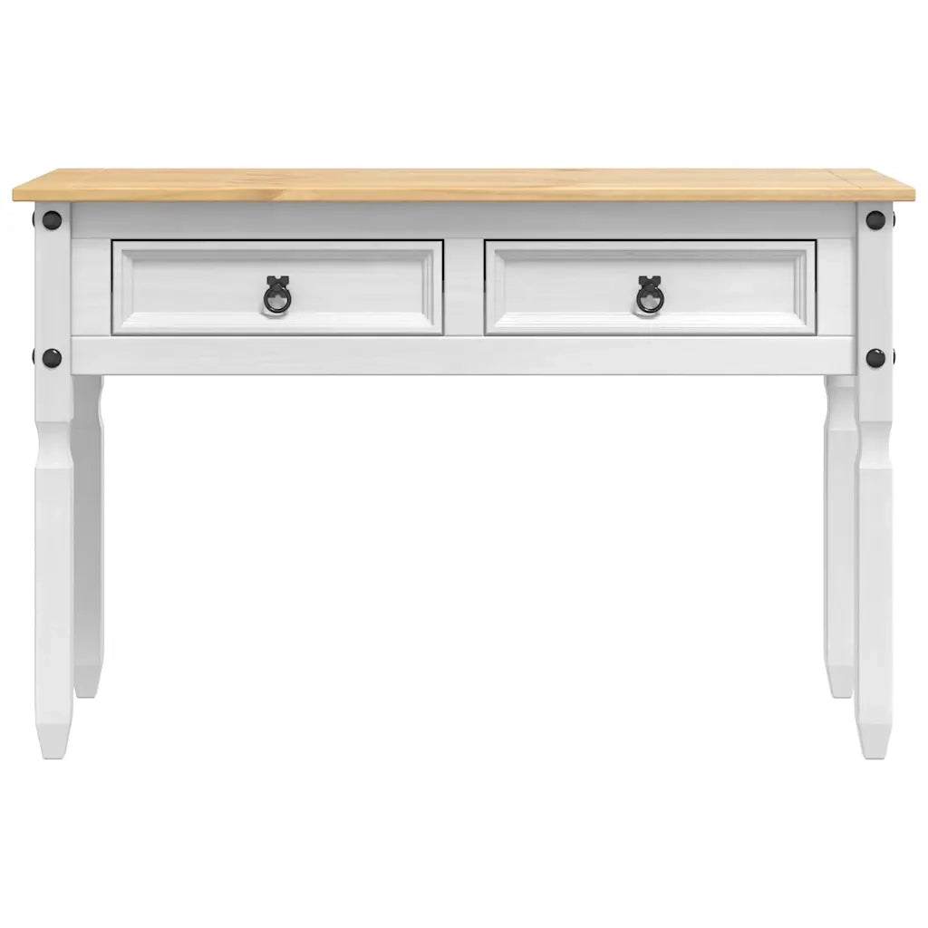 Tavolino | Tavolo laterale Corona Bianco 115 x 46 x 73 cm Pino massello