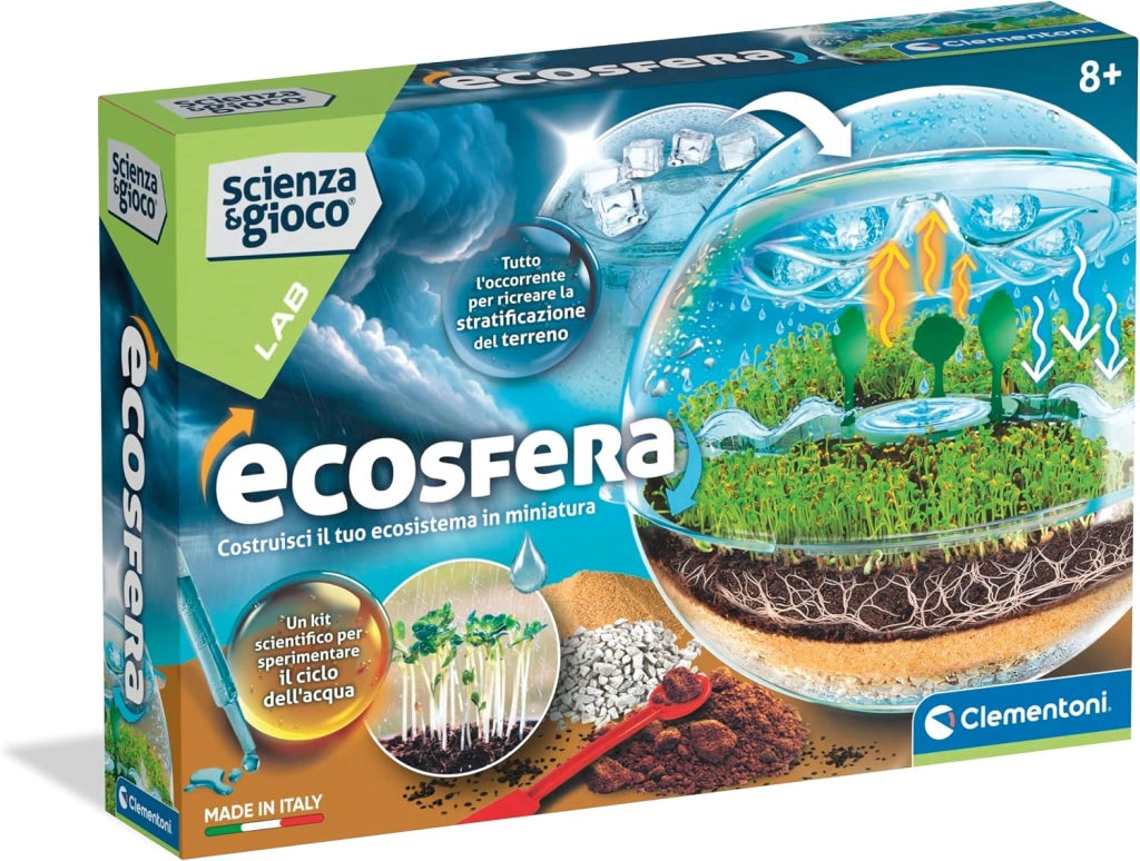 Scienza e Gioco - Ecosfera, Kit Scientifico , Costruisci un Ecosistema in Miniatura e Scopri il Ciclo dell`Acqua, Made i