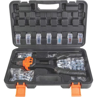 RIVETTATRICE MANUALE IN VALIGETTA 215710 WOKIN - ACCIAIO TESTA INTERCAMBIABILE M3-M12 CF= PZ 87- 2 pezzi