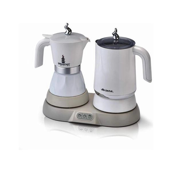 Ariete 1344 breakfast station - moka elettrica - bollitore - montalatte a caldo e freddo - 5 funzioni - mantenimento caffè caldo - 500 watt - bianco - ARI1344