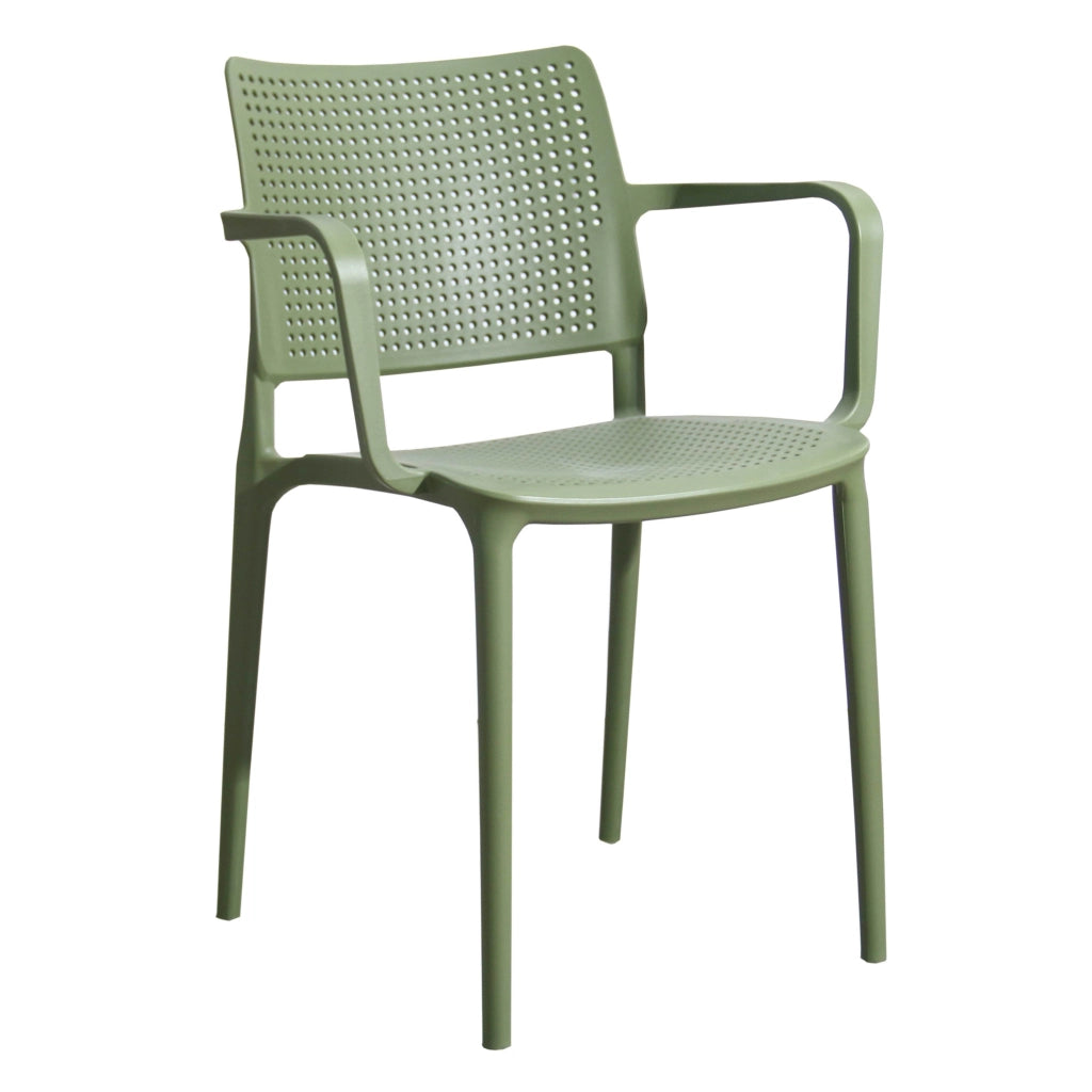 Oviala - Set di 4 sedie da giardino in plastica verde cactus